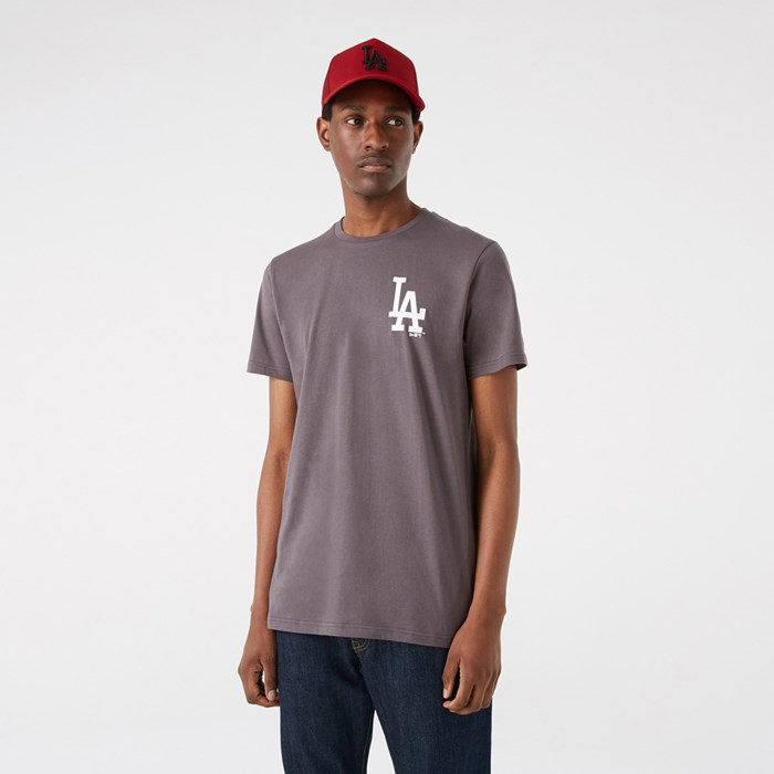 LA Dodgers Baseball Graphic Miesten T-paita Harmaat - New Era Vaatteet Tukkukauppa FI-870615